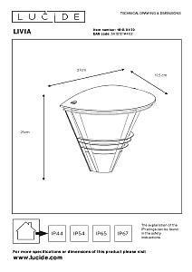 Уличный настенный светильник Lucide Livia 11812/01/30