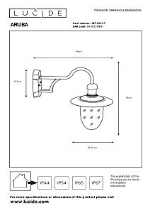 Уличный настенный светильник Lucide Aruba 11871/01/97