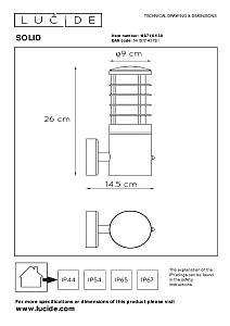 Уличный настенный светильник Lucide Solid 14871/01/30