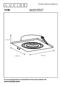 Встраиваемый светильник Lucide Tube 22955/01/31
