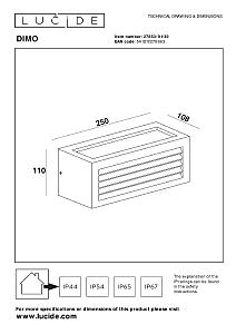 Уличный настенный светильник Lucide Dimo 27853/01/30