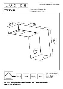 Уличный LED настенный светильник Lucide Texas-Ir 28850/24/30