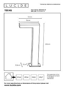 Уличный наземный светильник Lucide Texas 28851/60/30