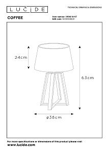 Настольная лампа Lucide Coffee Lamp 31598/81/97