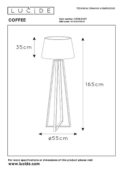 Торшер Lucide Coffee Lamp 31798/81/97