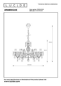 Подвесная люстра Lucide Arabesque 78351/05/60