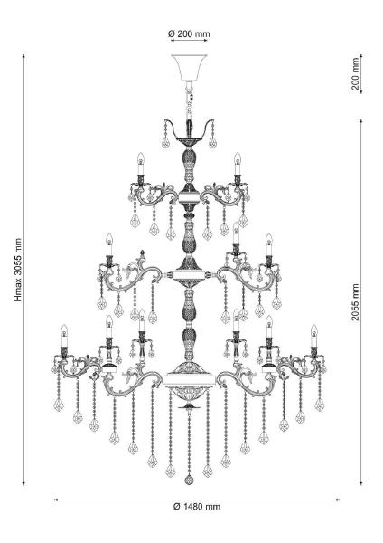 Подвесная хрустальная люстра Barletta Lucia Tucci BARLETTA 122.60 antique