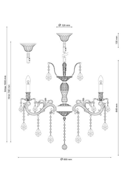 Подвесная хрустальная люстра Barletta Lucia Tucci BARLETTA 122.8 antique