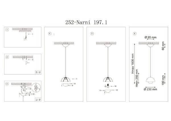 Светильник подвесной Lucia Tucci Narni Narni 197.1 bianco