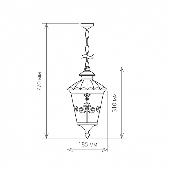 Уличный подвесной светильник Elektrostandard Diadema Diadema H (GLYF-8046H) черное золото