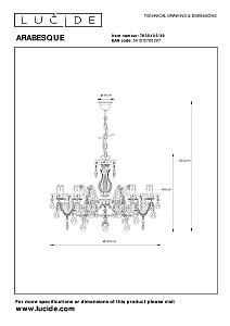 Подвесная люстра Lucide Arabesque 78351/05/30