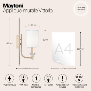 Настенное бра Maytoni Vittoria H005WL-01BG