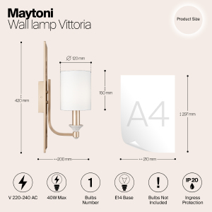 Настенное бра Maytoni Vittoria H005WL-01BG