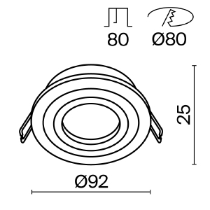 Встраиваемый светильник Maytoni Atom DL023-2-01B