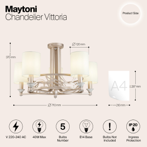 Потолочная люстра Maytoni Vittoria H004CL-05BG