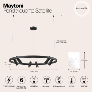 Светильник подвесной Maytoni Satellite MOD102PL-L42B