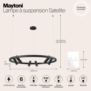 Светильник подвесной Maytoni Satellite MOD102PL-L42B