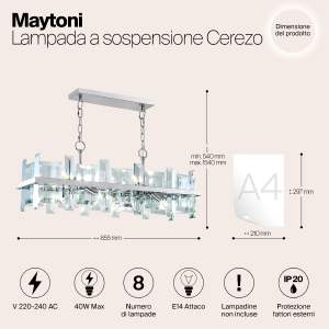 Подвесная люстра Maytoni Cerezo MOD201PL-08N