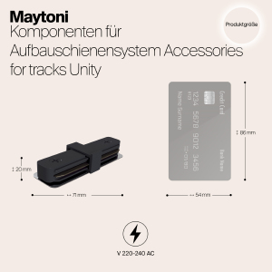 Прямой коннектор Maytoni Accessories for tracks TRA001C-11B