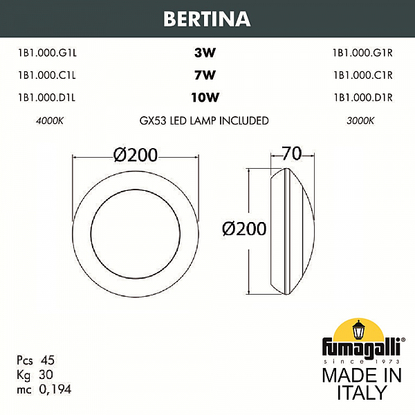 Уличный настенный светильник Fumagalli Bertina 1B1.000.000.AYD1L