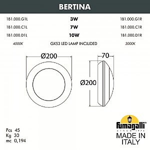 Уличный настенный светильник Fumagalli Bertina 1B1.000.000.LYD1L