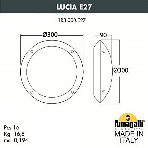 Уличный настенный светильник Fumagalli Lucia 1R3.000.000.AYE27