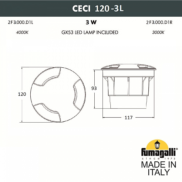 Уличный встраиваемый Fumagalli Ceci 2F3.000.000.LXG1L