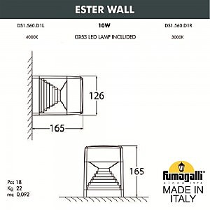 Уличный настенный светильник Fumagalli Ester DS1.560.000.WXD1L