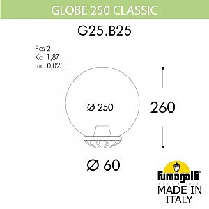 Консольный уличный светильник Fumagalli Globe 250 G25.B25.000.WXE27