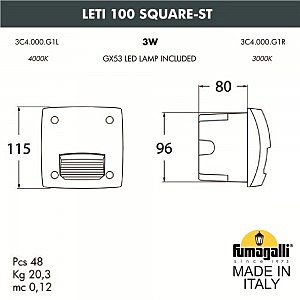 Подсветка для ступеней Fumagalli Leti 3C4.000.000.WYG1L