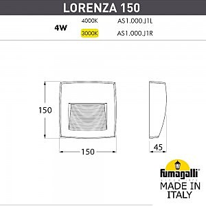 Подсветка для ступеней Fumagalli Lorenza AS1.000.000.LXJ1L