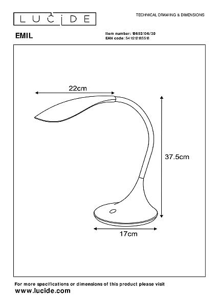 Настольная лампа Lucide Emil 18652/06/30