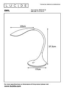 Настольная лампа Lucide Emil 18652/06/30