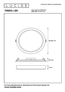 Светильник потолочный Lucide Tendo-Led 07105/18/31