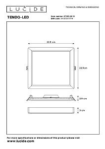 Светильник потолочный Lucide Tendo-Led 07106/18/31