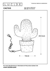 Детский ночник Lucide Cactus 13513/01/34