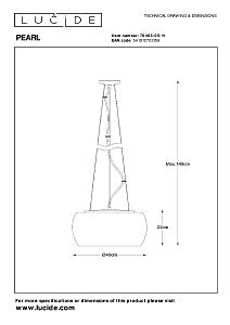 Светильник подвесной Lucide Pearl 70463/05/11