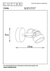 Светильник спот Lucide Cigal 77974/05/17
