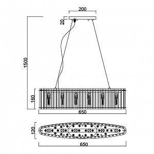 Подвесная хрустальная люстра King Vele Luce VL2173P06