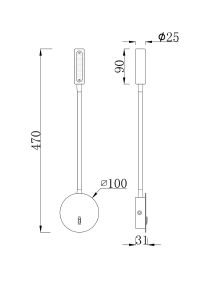 Настенное светодиодное бра Maytoni Stem C035WL-L3B3K