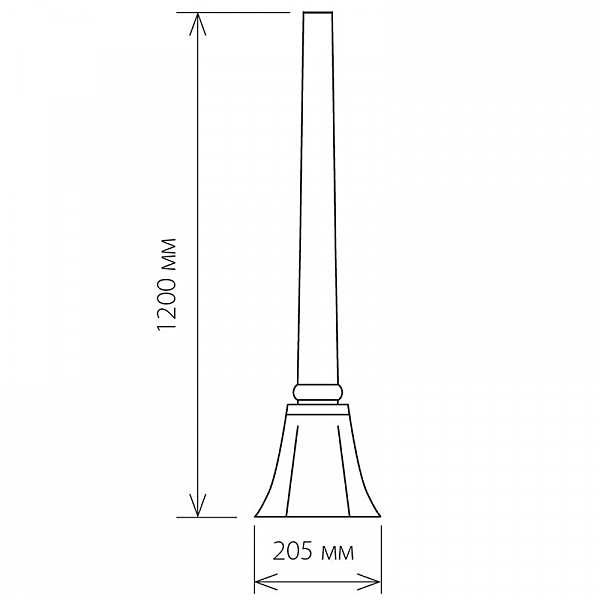 Консольный уличный светильник Elektrostandard Farola столб 120см черный для плафона 1043, арт. A022922