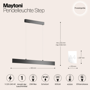 Светильник подвесной Maytoni Step P010PL-L23W4K