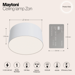 Потолочный светодиодный светильник Maytoni Zon C032CL-L12W4K