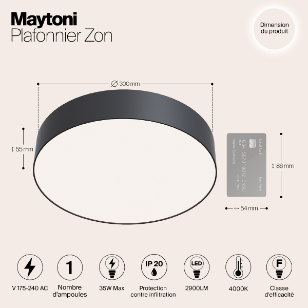 Потолочный светодиодный светильник Maytoni Zon C032CL-L43B4K