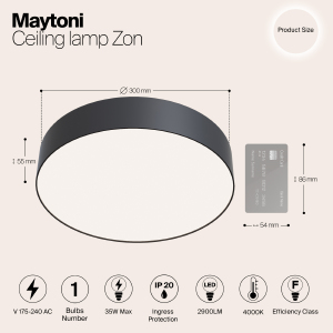 Потолочный светодиодный светильник Maytoni Zon C032CL-L43B4K