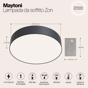 Потолочный светодиодный светильник Maytoni Zon C032CL-L43B4K