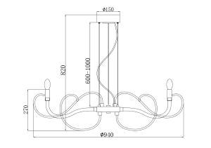 Подвесная люстра Maytoni Atlanta MOD051PL-07TR