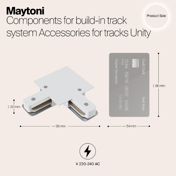 Коннектор L-образный Maytoni Accessories for tracks TRA002CL-11W