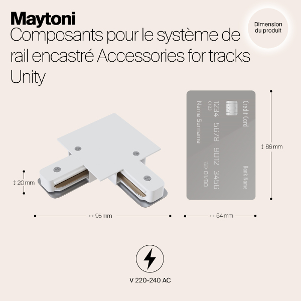 Коннектор L-образный Maytoni Accessories for tracks TRA002CL-11W