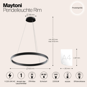 Подвесная люстра Maytoni Rim MOD058PL-L32B4K